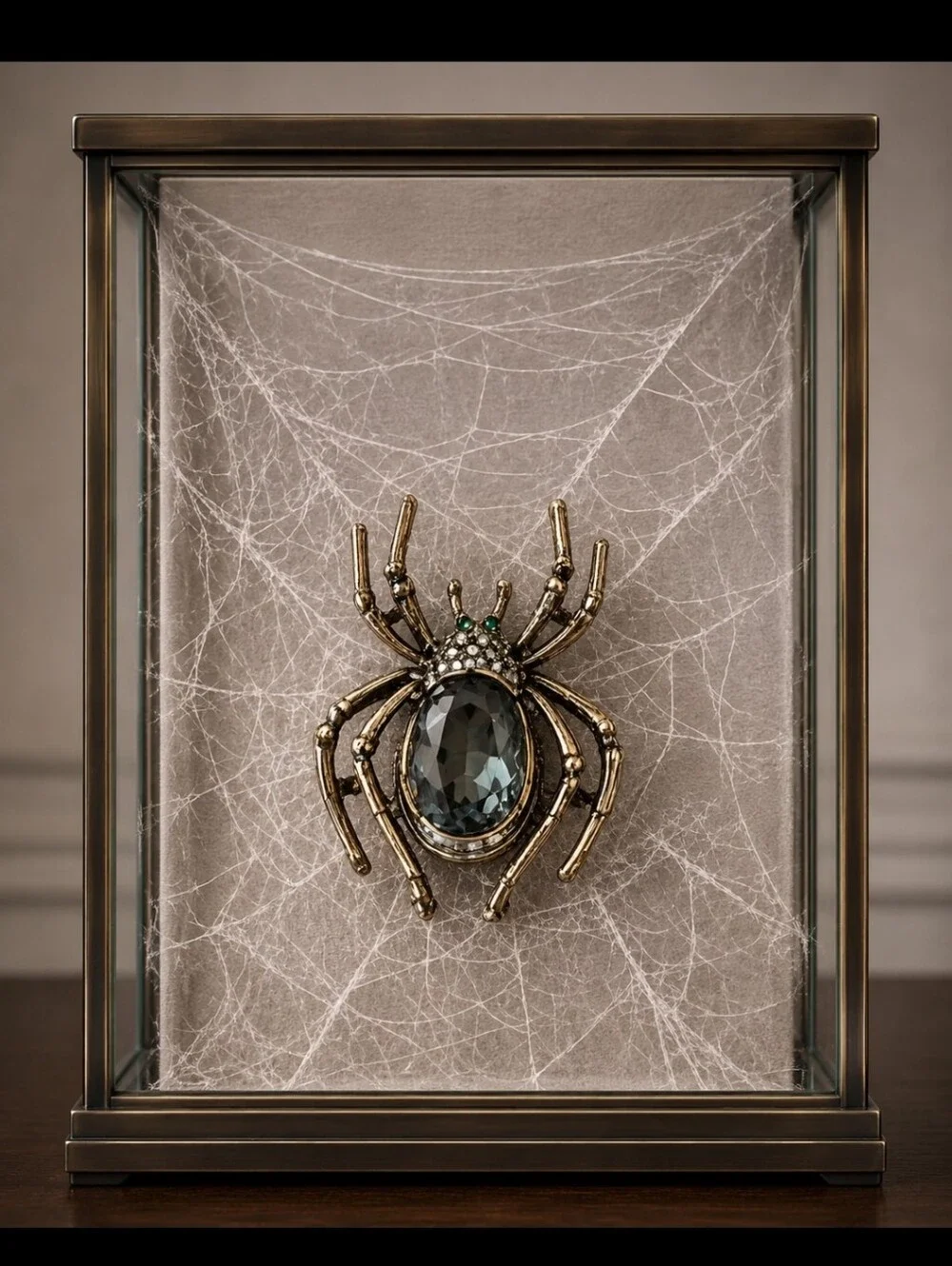 Crystal Glass Rhinestones Spider Brooch Pin Halloween Jewelry Very Good Quality